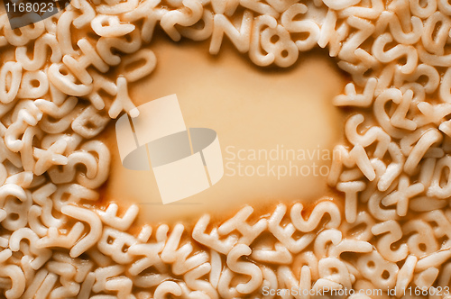 Image of pasta letters background