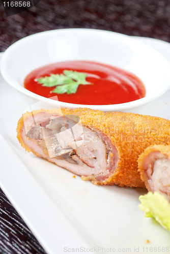Image of rolls from pork meat