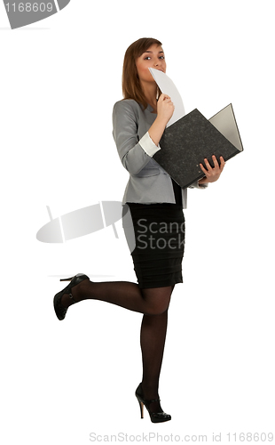 Image of business girl with a office folder