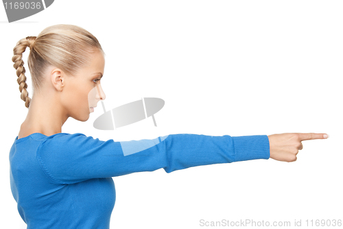 Image of businesswoman pointing her finger