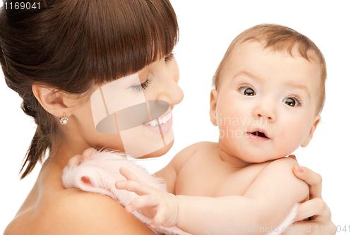 Image of happy mother with adorable baby