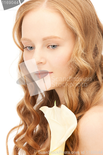 Image of beautiful woman with calla flower