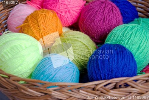 Image of knittingbasket and wool