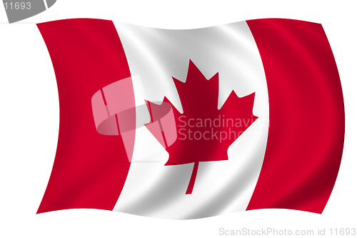 Image of canadian flag waving