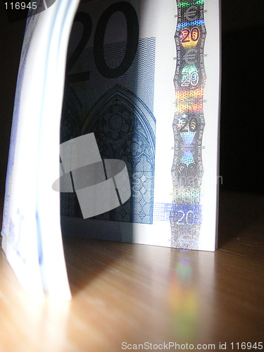 Image of 20 euro notes abstract