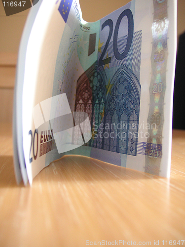 Image of new folded twenty euro notes