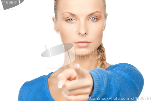 Image of businesswoman pointing her finger