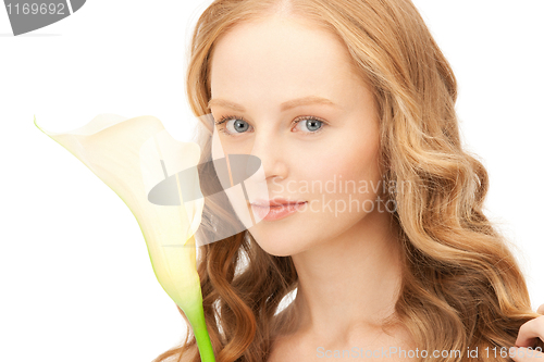 Image of beautiful woman with calla flower