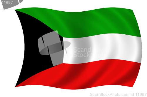 Image of waving flag of kuwait