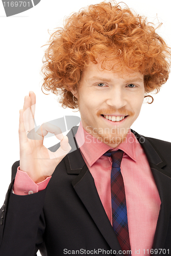 Image of handsome man showing ok sign