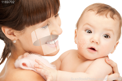 Image of happy mother with adorable baby