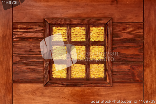 Image of Yellow decorative stained-glass window 