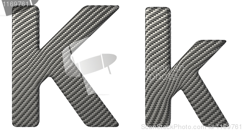 Image of Carbon fiber font K lowercase and capital letters 