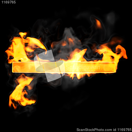 Image of Burning and flame font hyphen symbol 