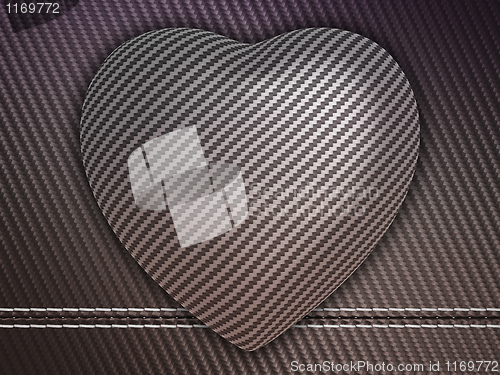 Image of Carbon fibre heart on stetiched background