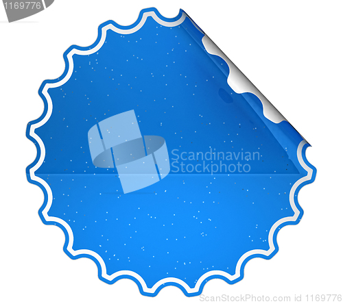 Image of Blue round spotted sticker or label 