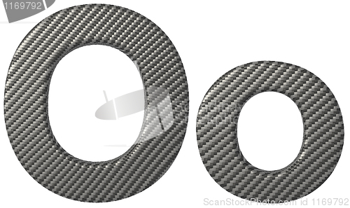 Image of Carbon fiber font O lowercase and capital letters