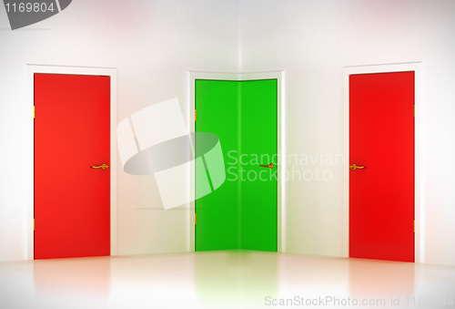 Image of Correct choice: conceptual corner door