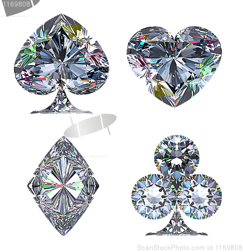 Image of Colorful Diamond shaped Card Suits 