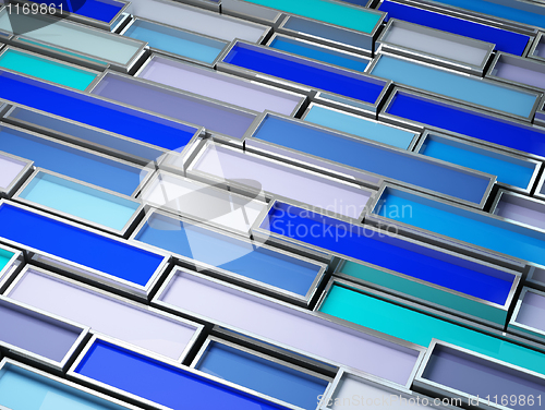 Image of fine image 3d of chrome tank with blue paint 