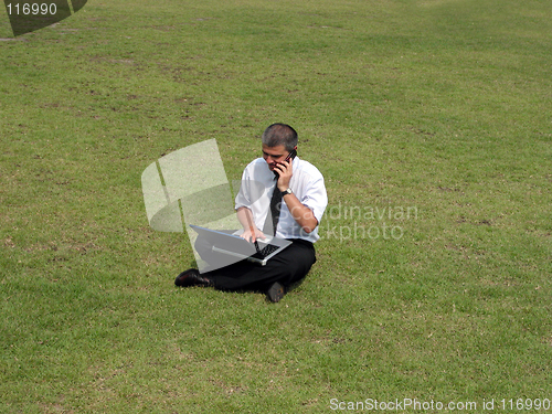 Image of Businessman in the field