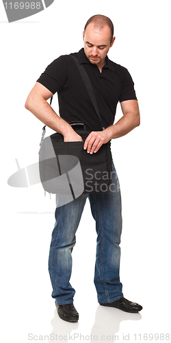 Image of man with bag