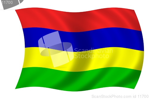 Image of waving flag of mauritius