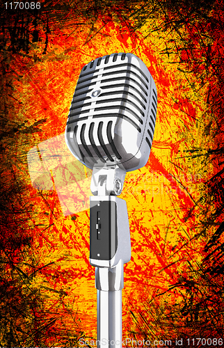 Image of grunge microphone background