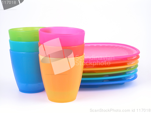 Image of plastic cups and plates