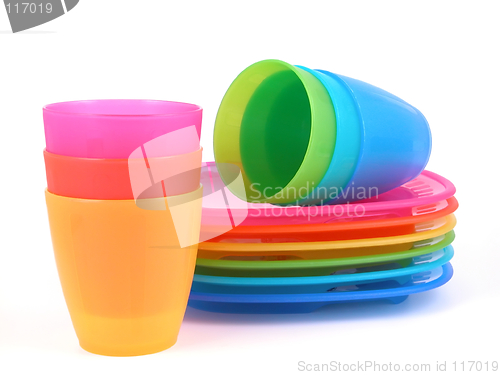 Image of plastic cups and plates