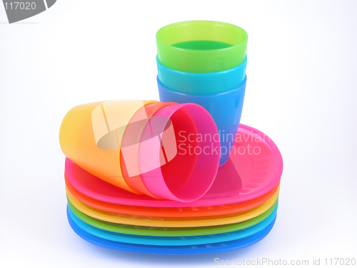 Image of plastic cups and plates