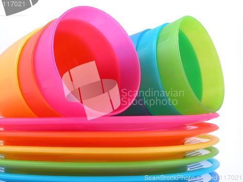 Image of plastic cups and plates