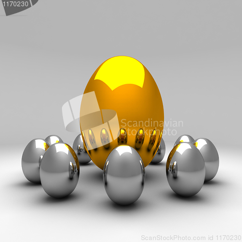 Image of metal eggs