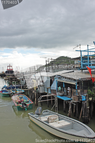Image of Tai O fishing village with stilt house in Hong Kong 