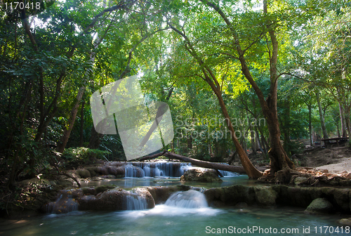 Image of beautiful waterfall cascades