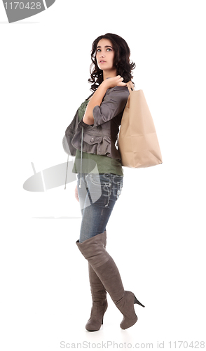 Image of young woman with shopping