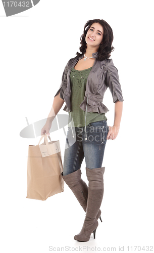 Image of young woman with shopping