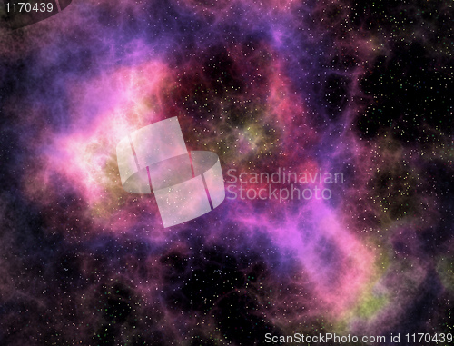 Image of outer space cloud nebula and stars