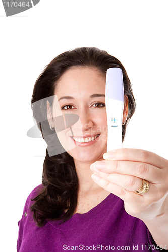 Image of Happy woman - positive pregnancy test