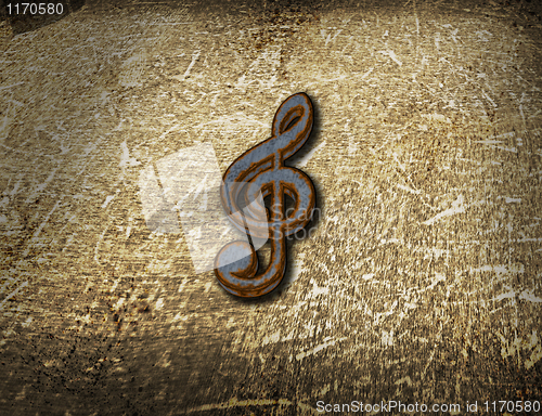 Image of rusty clef on grunge background