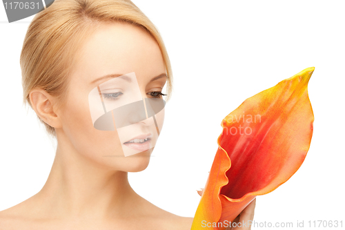 Image of beautiful woman with calla flower