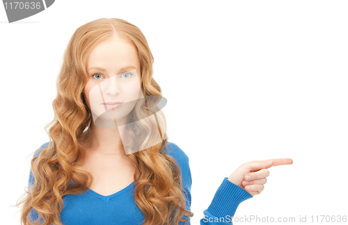Image of businesswoman pointing her finger