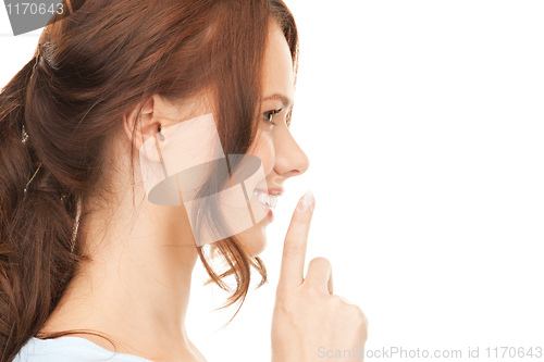 Image of finger on lips