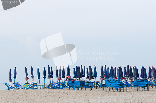 Image of Blue beach chairs