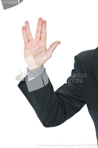 Image of Man giving Vulcan salute