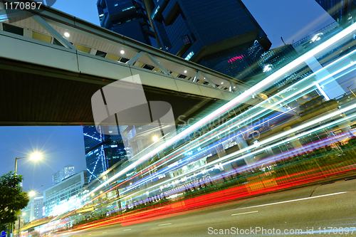 Image of traffic in city at night