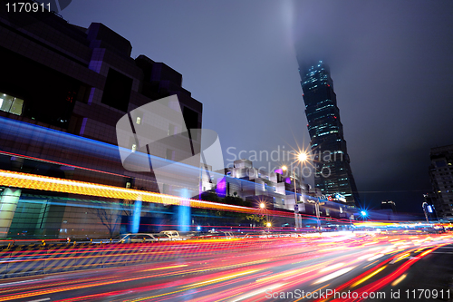 Image of Taipei commercial district at night