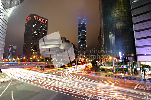 Image of Taipei commercial district at night