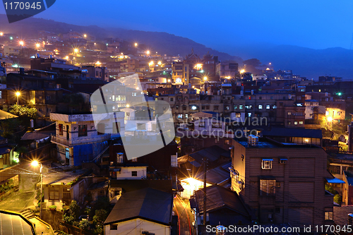 Image of jiu fen village at night, in Taiwan