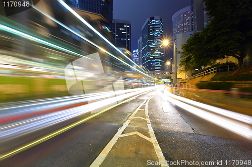 Image of traffice through downtown in Hongkong